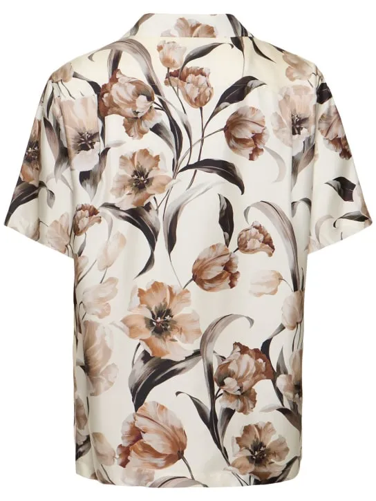 Dolce&amp;Gabbana   Flower printed silk shirt 