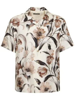 Dolce&amp;Gabbana   Flower printed silk shirt 