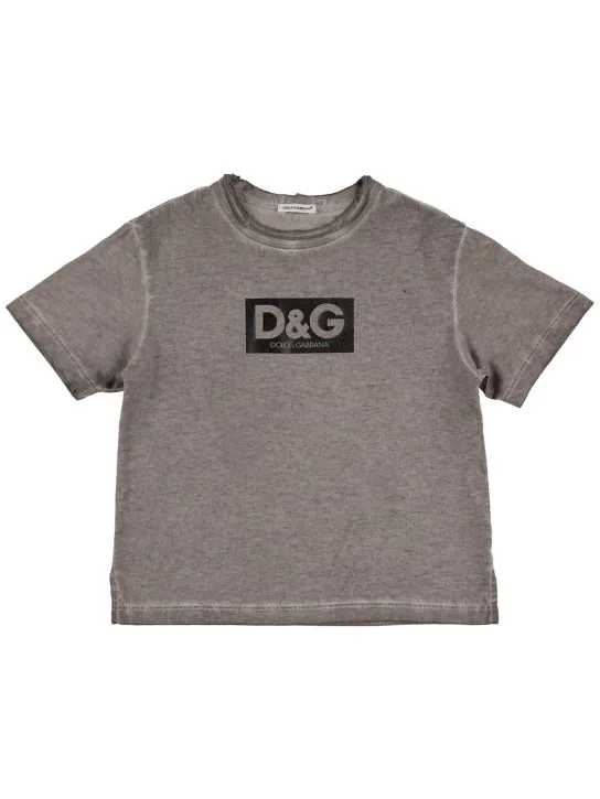 Dolce&amp;Gabbana   Logo print cotton jersey t-shirt 