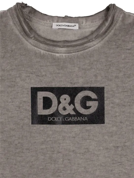 Dolce&amp;Gabbana   Logo print cotton jersey t-shirt 