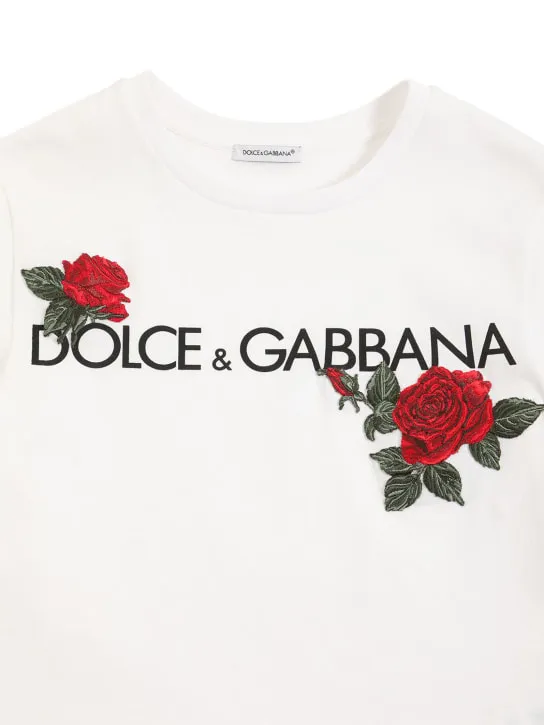 Dolce&amp;Gabbana   Logo print cotton jersey t-shirt 