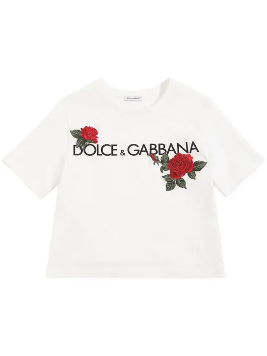 Dolce&amp;Gabbana   Logo print cotton jersey t-shirt 