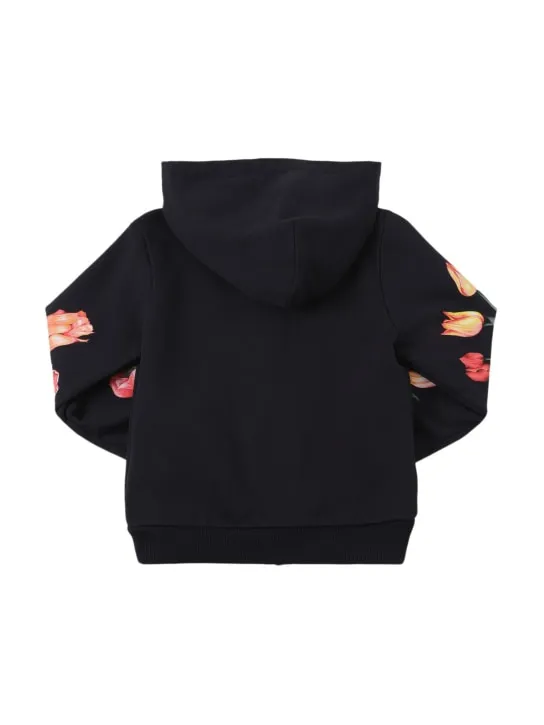 Dolce&amp;Gabbana   Printed cotton zip-up sweatshirt w/ hood 