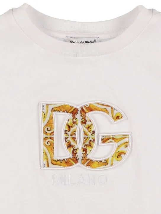 Dolce&amp;Gabbana   Printed logo cotton jersey t-shirt 