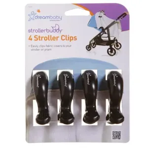 Dreambaby Strollerbuddy Stroller Clips - Black (4 Pack)