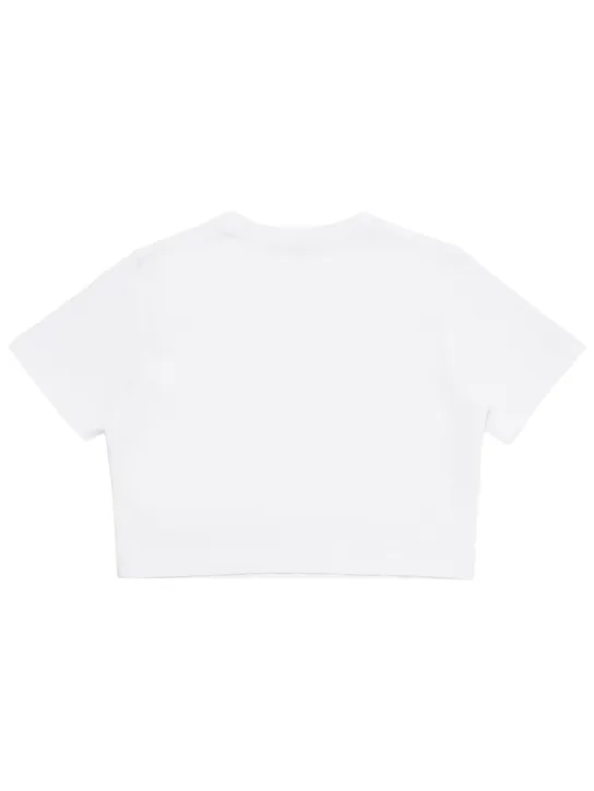 Dsquared2   Logo print cropped jersey t-shirt 