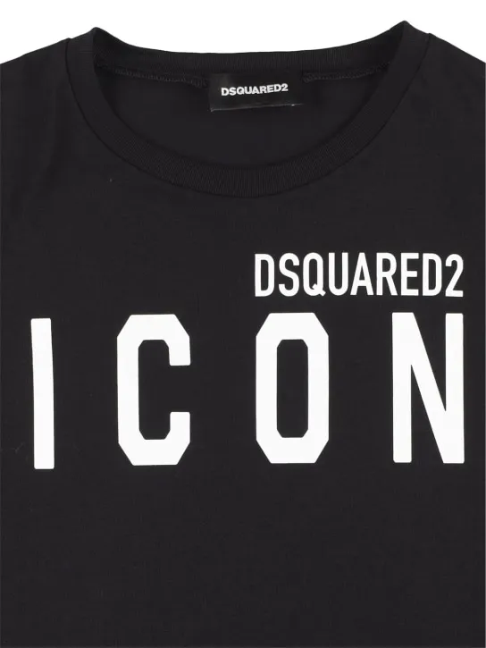 Dsquared2   Logo print cropped jersey t-shirt 