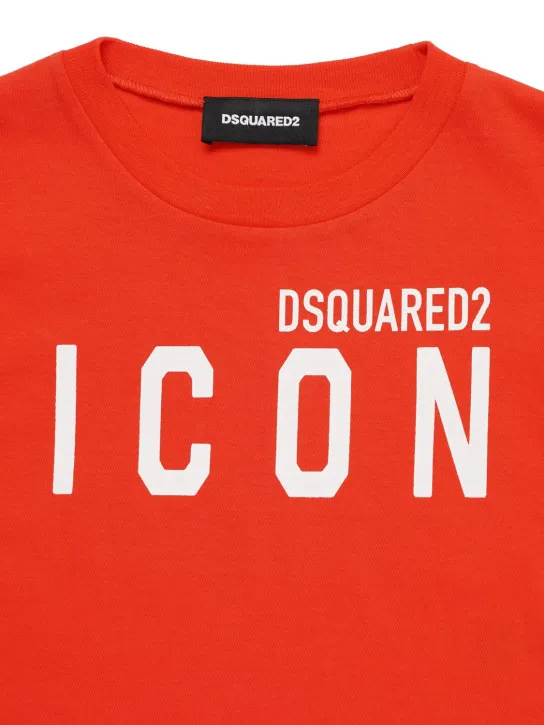 Dsquared2   Logo print cropped jersey t-shirt 