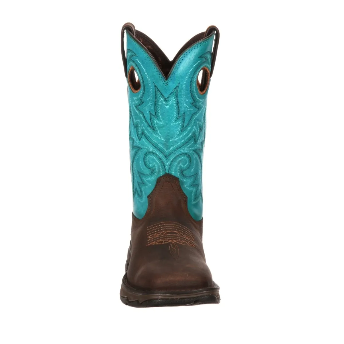 Durango Lady Rebel Work Women's Steel Toe Western Boots Dwrd022 In Brown Turquoise