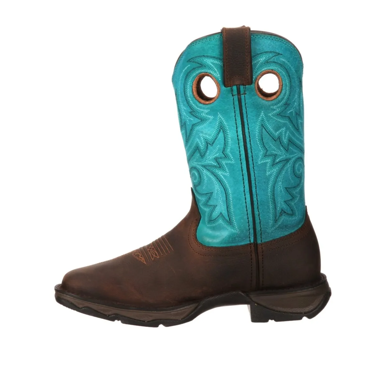 Durango Lady Rebel Work Women's Steel Toe Western Boots Dwrd022 In Brown Turquoise