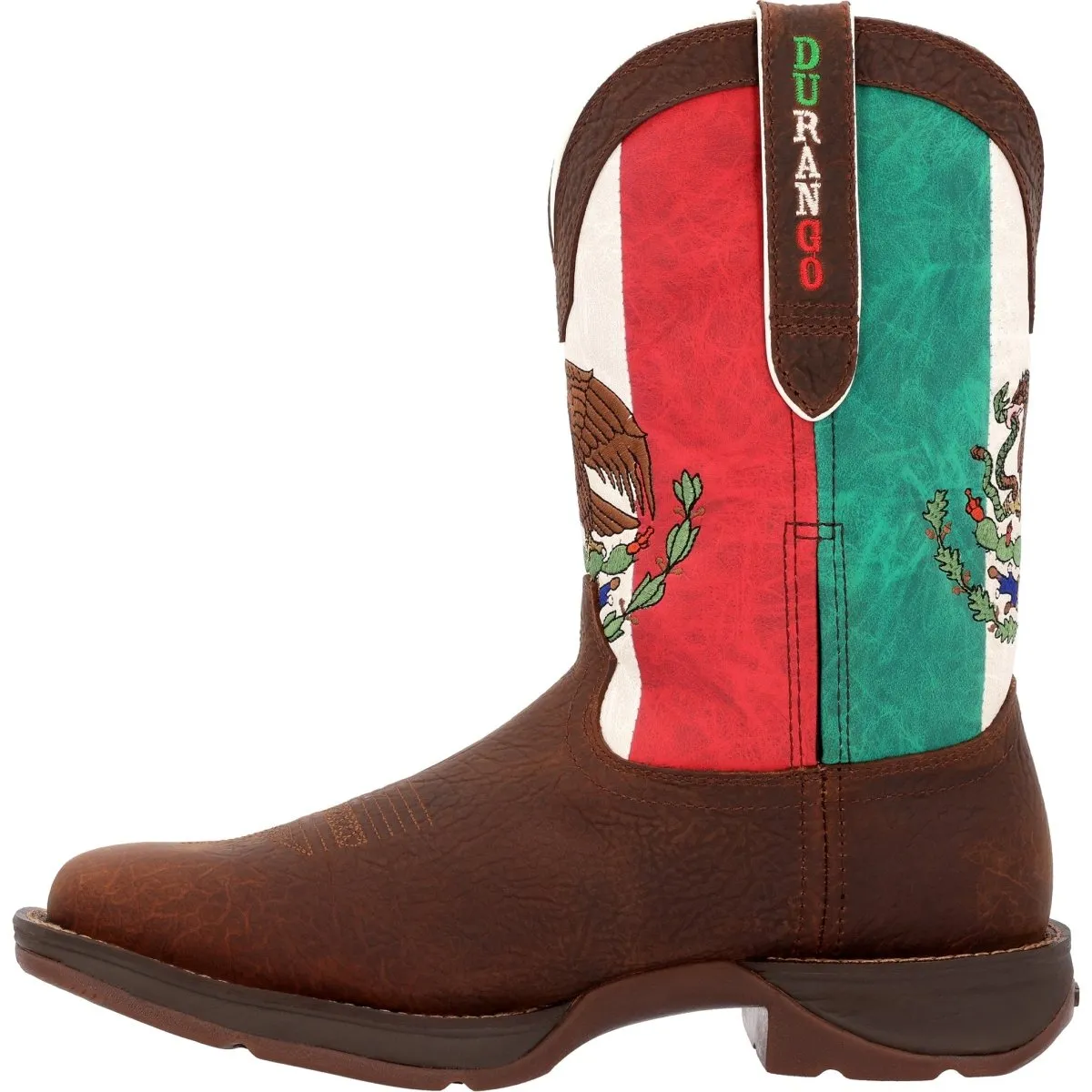 Durango Rebel Men's Steel Toe Mexico Flag Western Pull-on Work Boots Ddb0431 In Brown