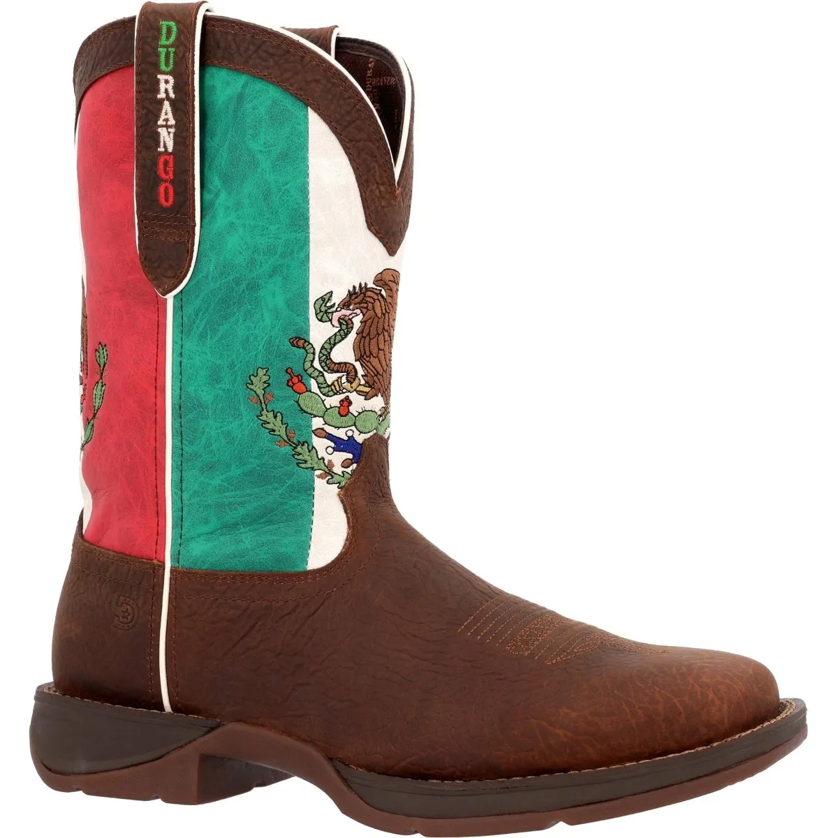 Durango Rebel Men's Steel Toe Mexico Flag Western Pull-on Work Boots Ddb0431 In Brown