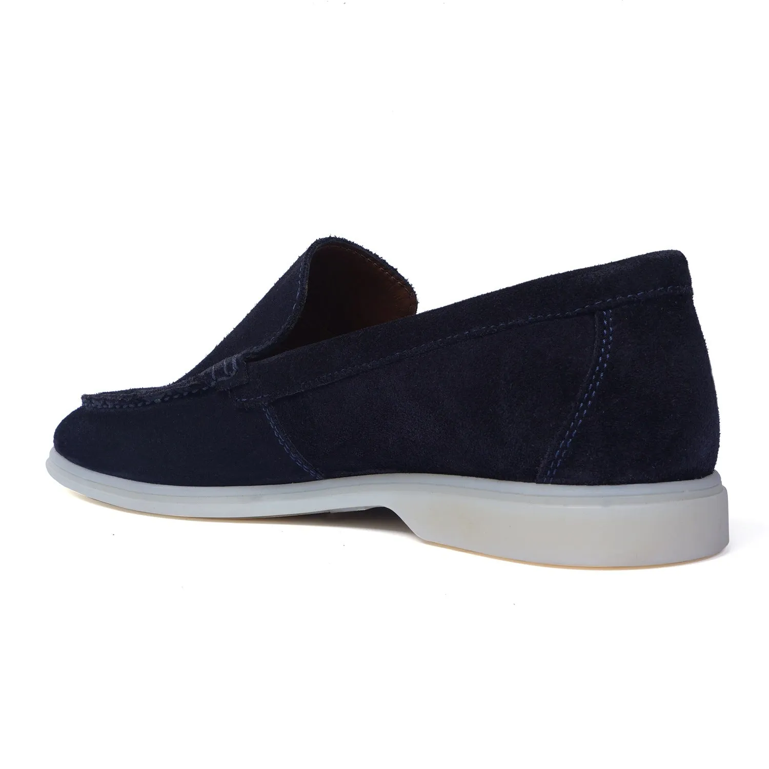 Easy Walk Yacht Shoes in Navy Blue Suede Leather