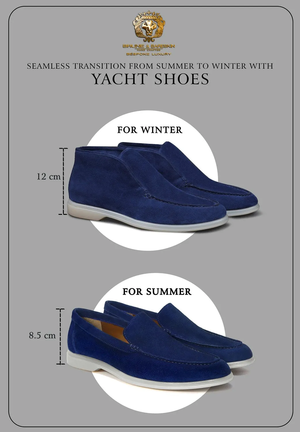 Easy Walk Yacht Shoes in Navy Blue Suede Leather