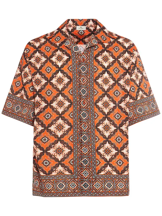 Etro   Printed cotton short sleeve shirt 