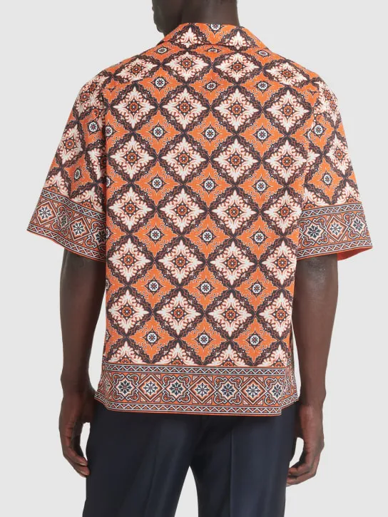 Etro   Printed cotton short sleeve shirt 