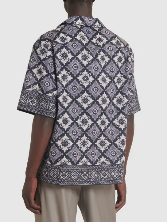 Etro   Printed cotton short sleeve shirt 