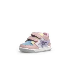 FALCOTTO - Frankie Girls Pink and White Star Leather Sneakers