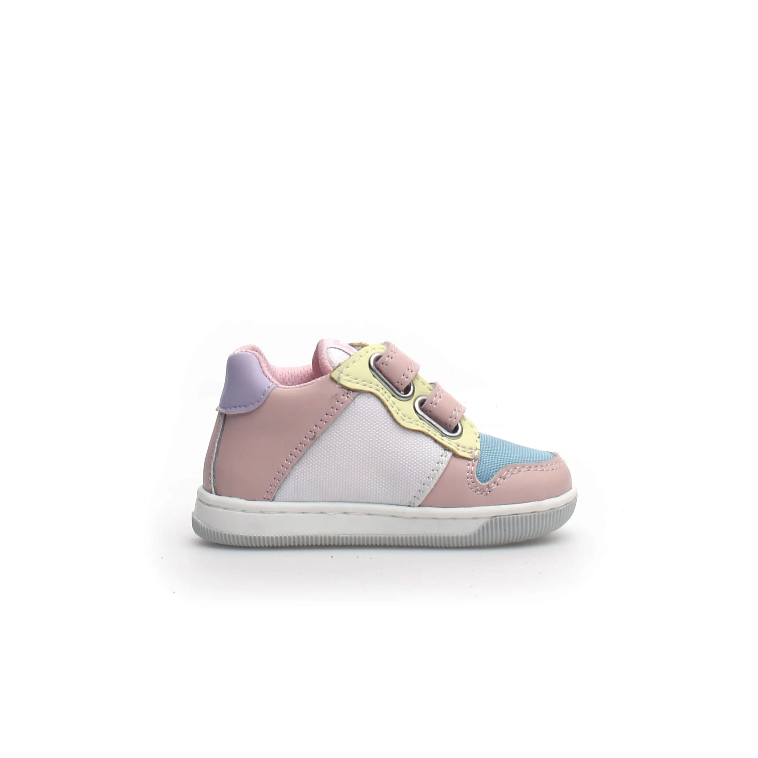 FALCOTTO - Frankie Girls Pink and White Star Leather Sneakers