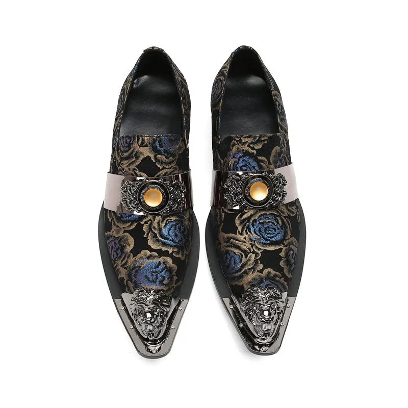 Floral Printed Pattern Appliques Slip-On Shoes