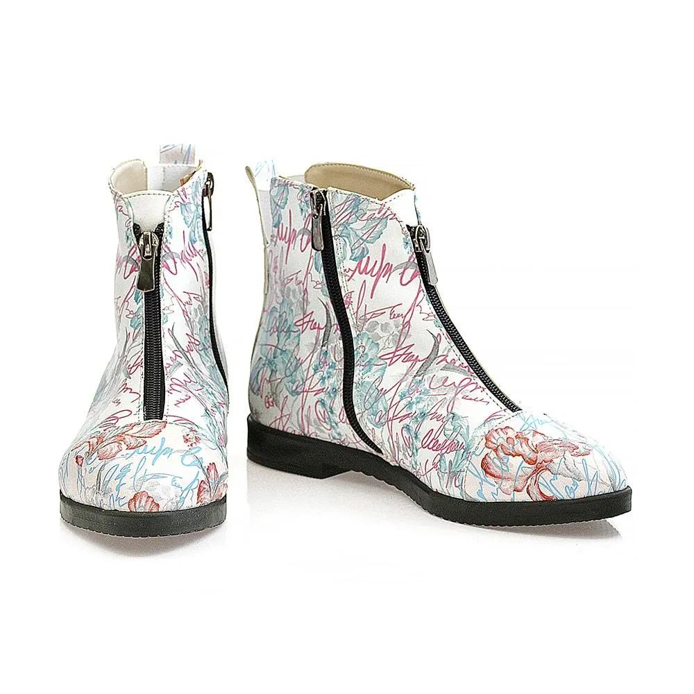 Flowers Short Boots WFER116