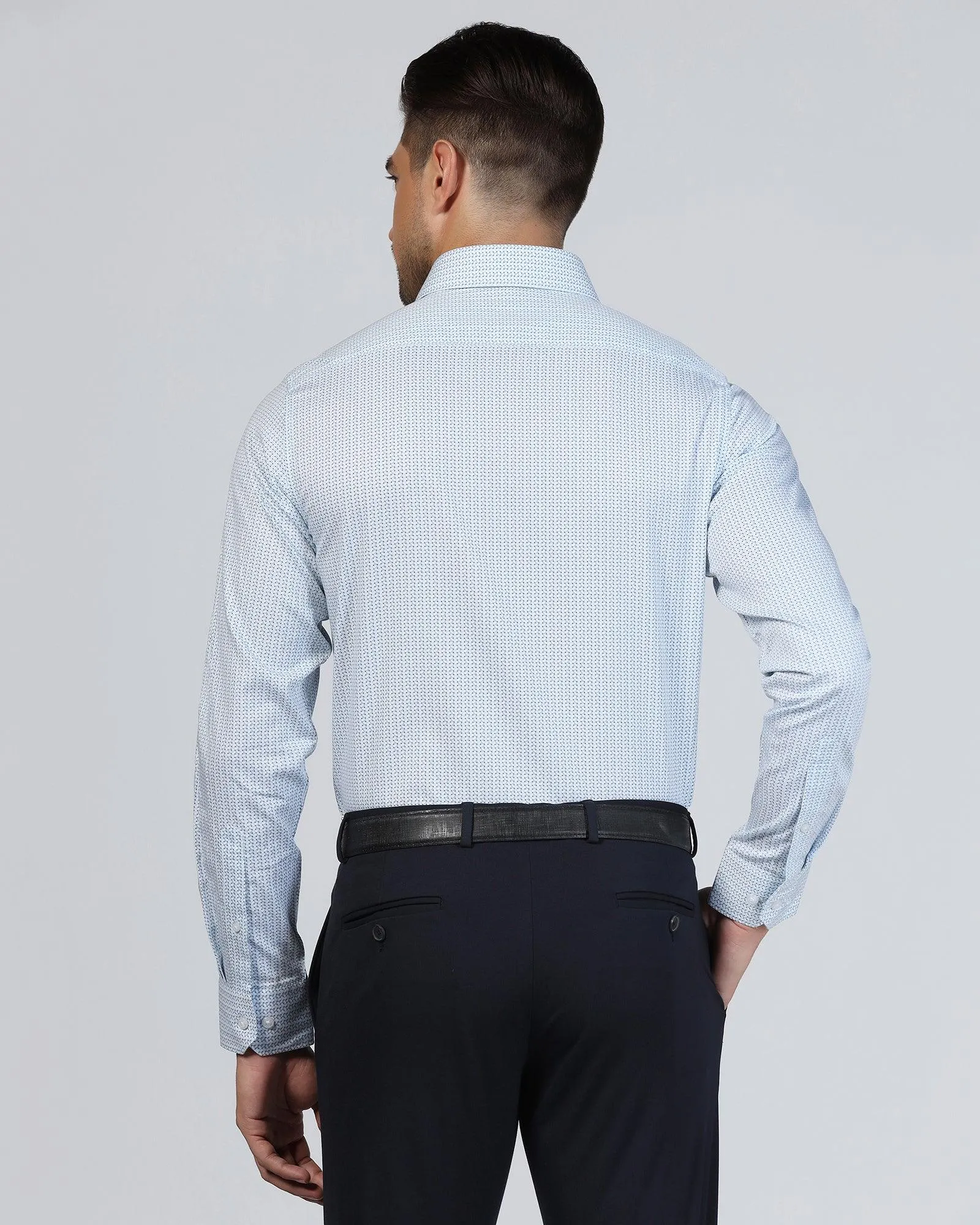 Formal Blue Printed Shirt - Zone