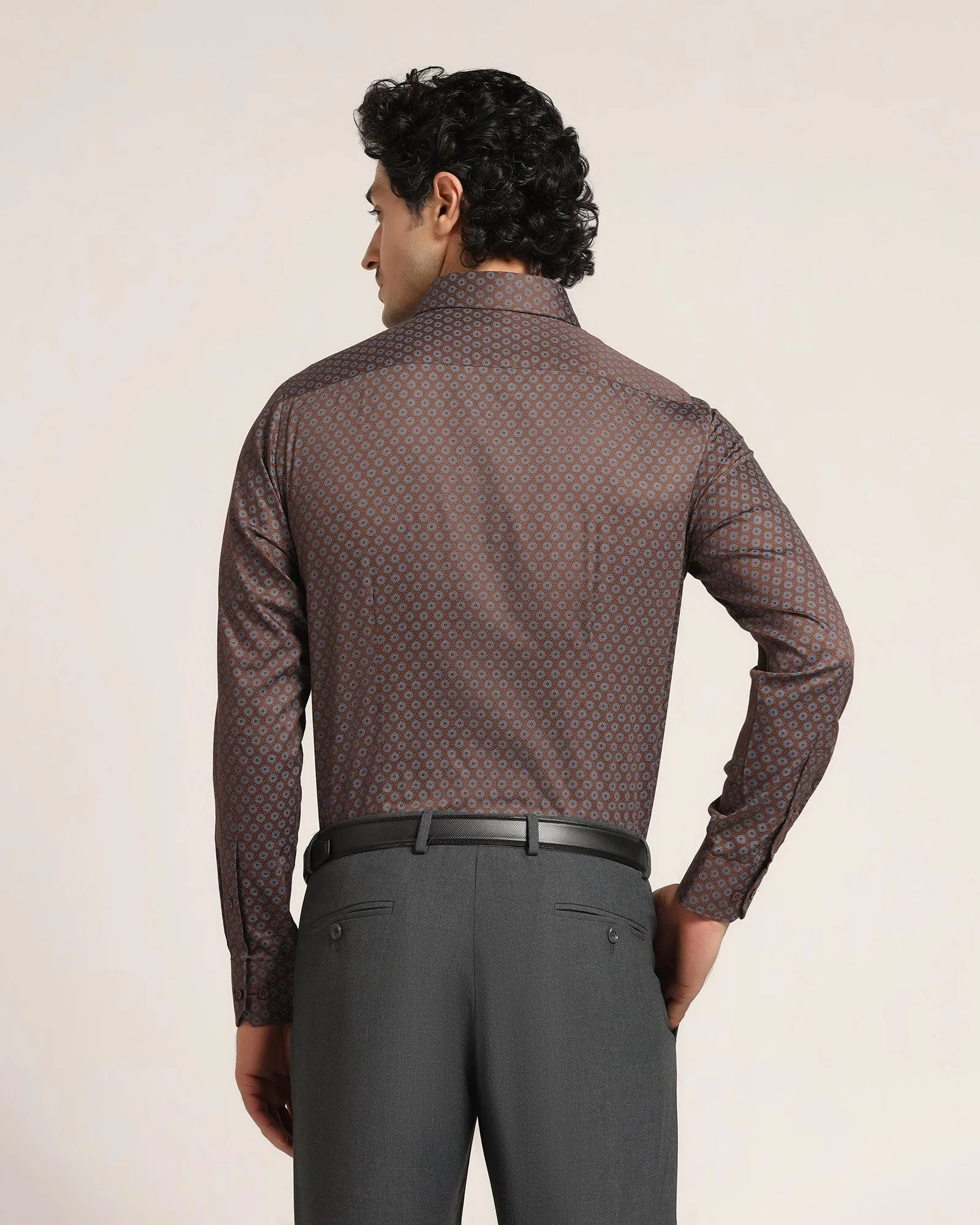 Formal Brown Printed Shirt - Ronald