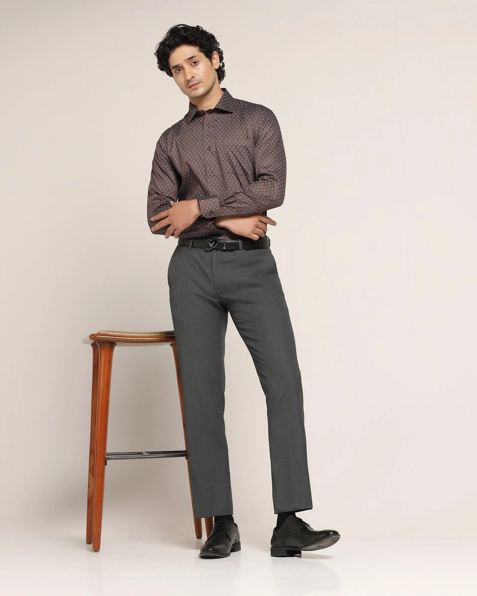 Formal Brown Printed Shirt - Ronald