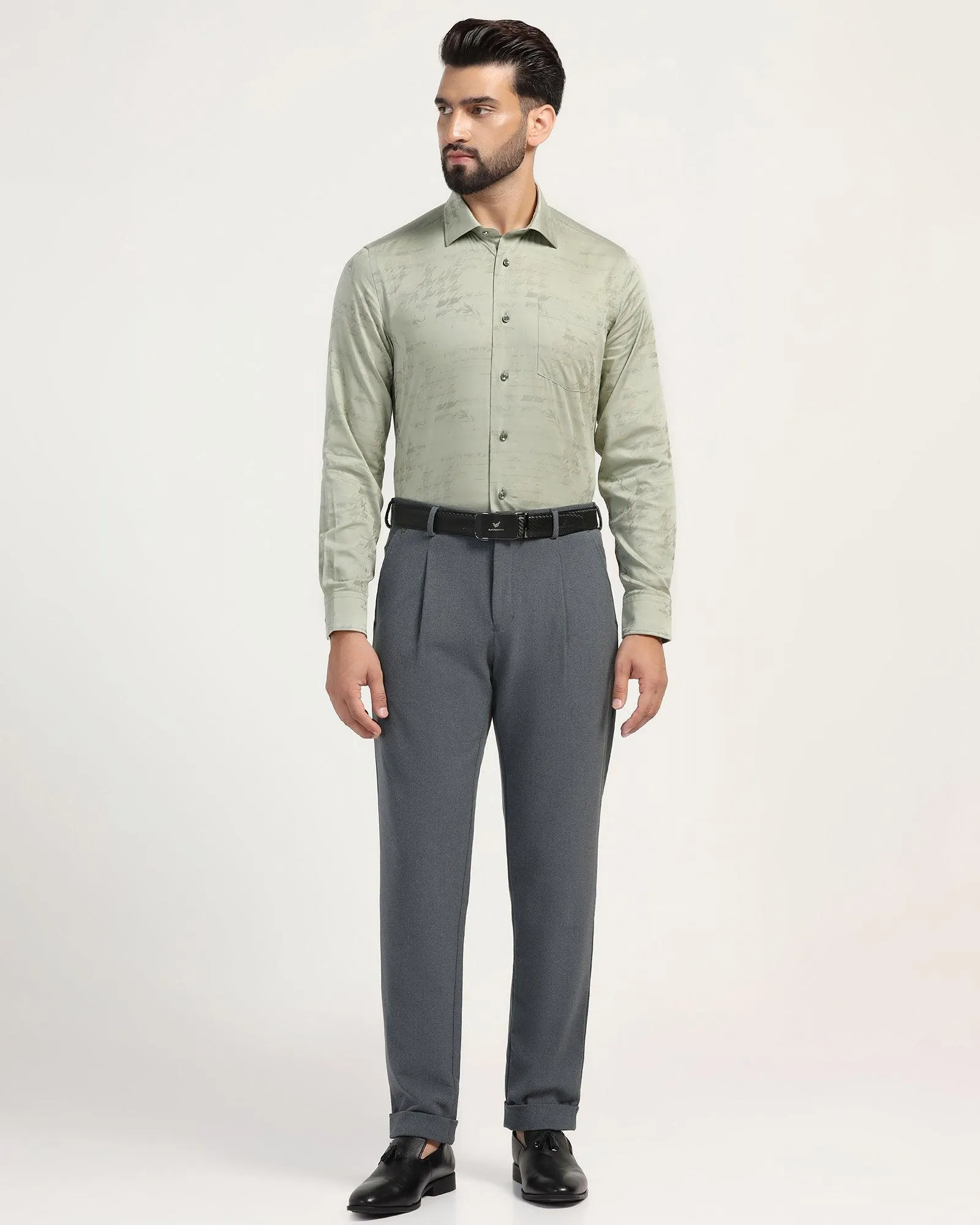 Formal Olive Printed Shirt - Jacob