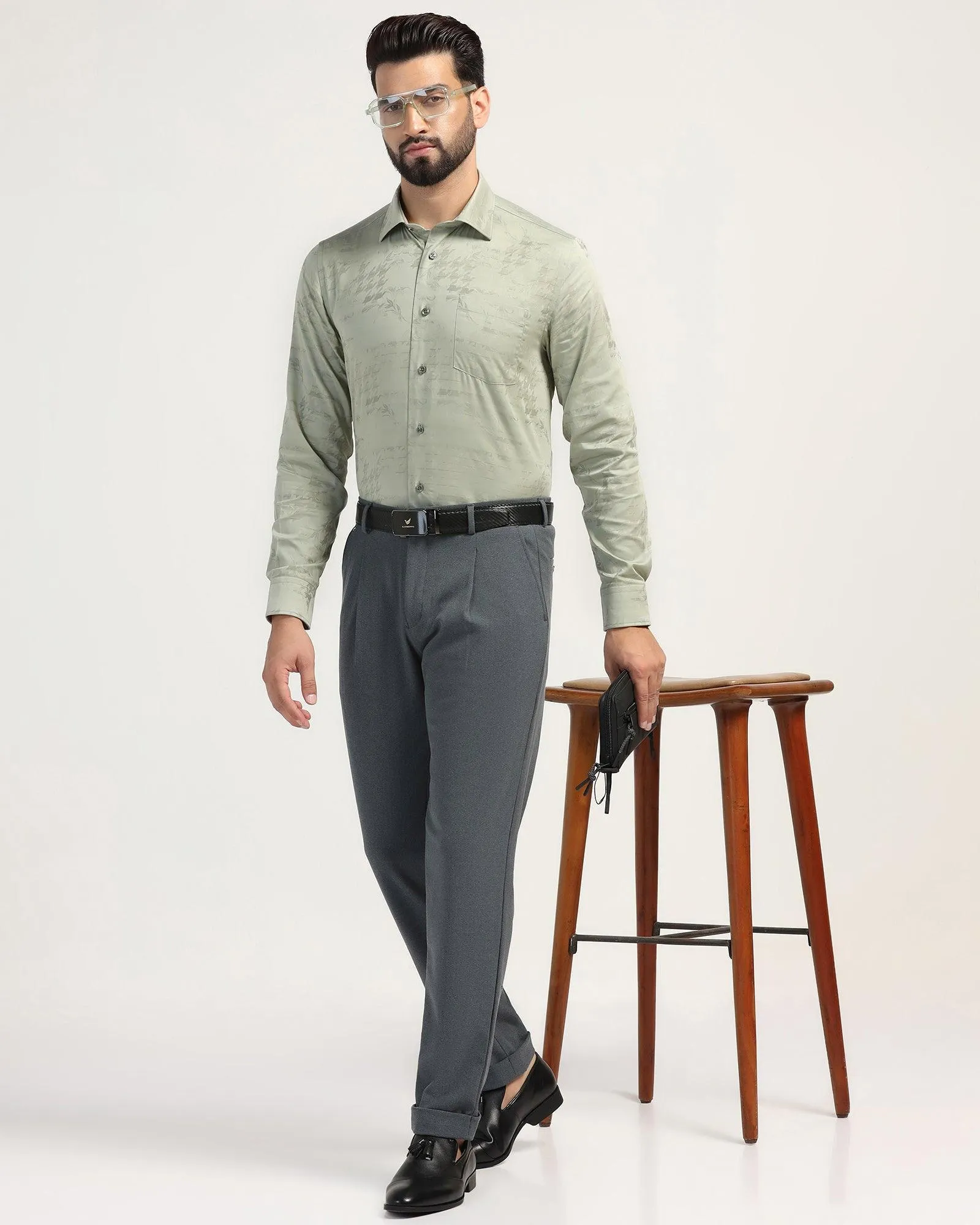 Formal Olive Printed Shirt - Jacob