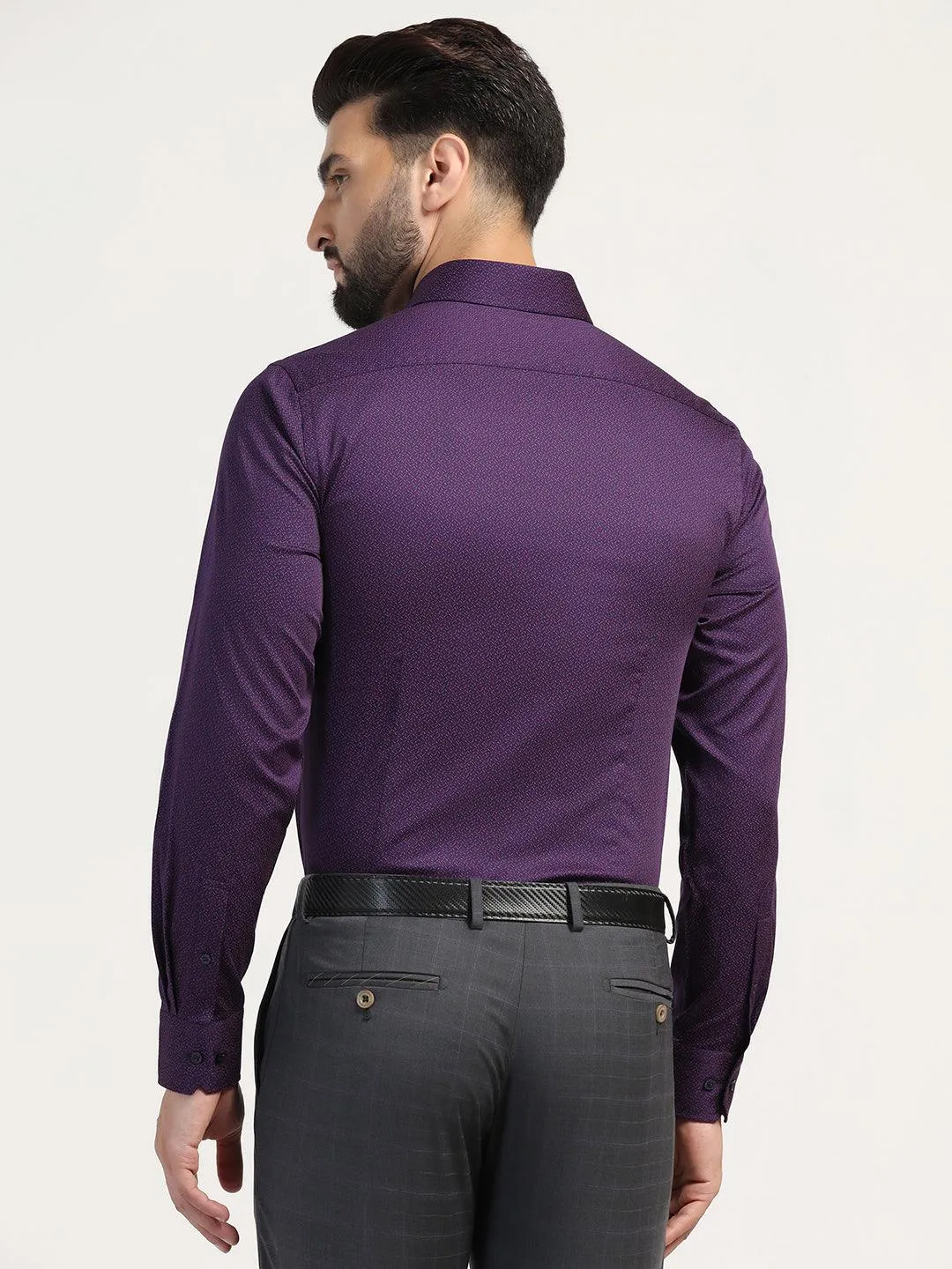 Formal Plum Printed Shirt - Grotto