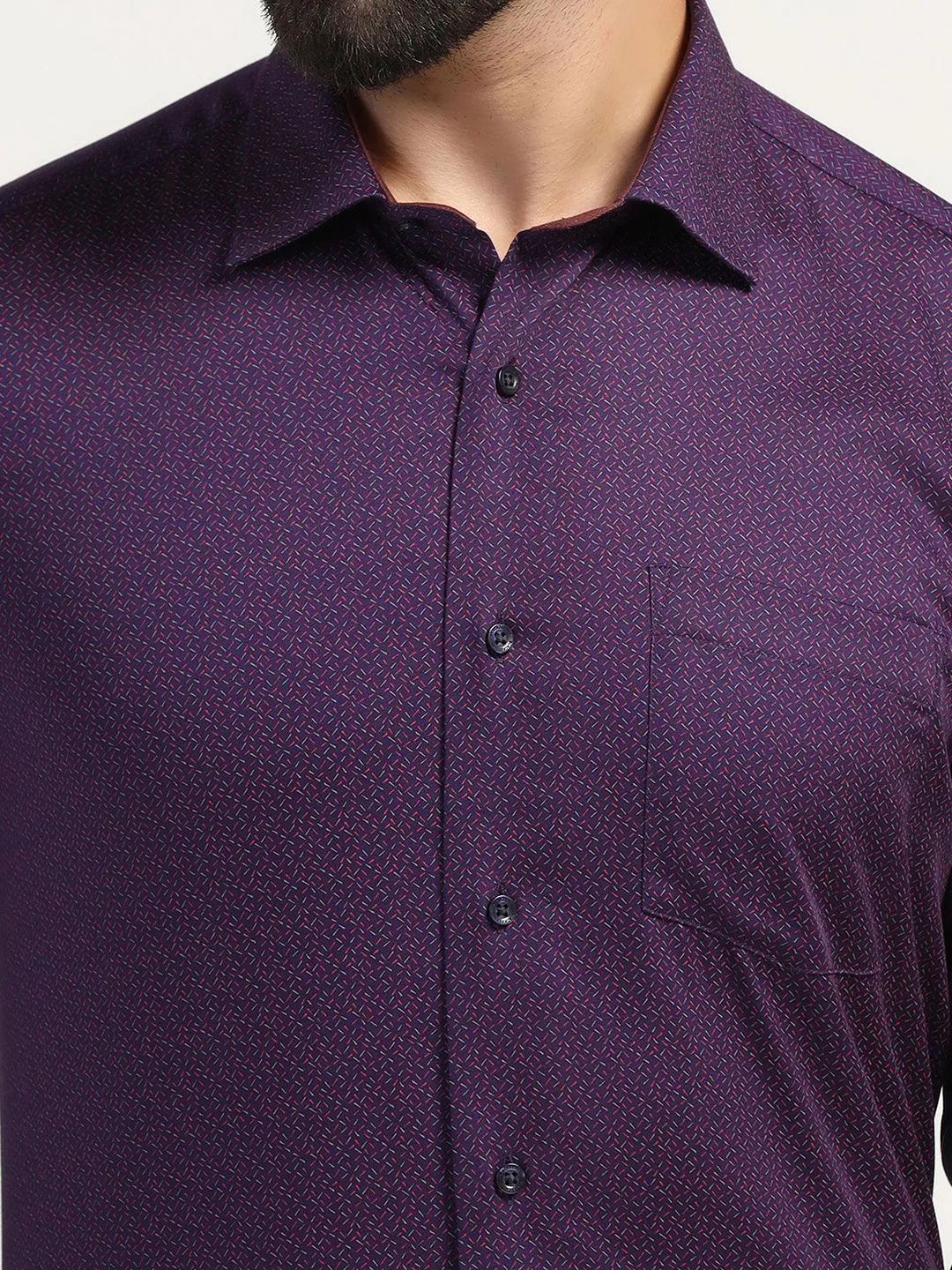 Formal Plum Printed Shirt - Grotto