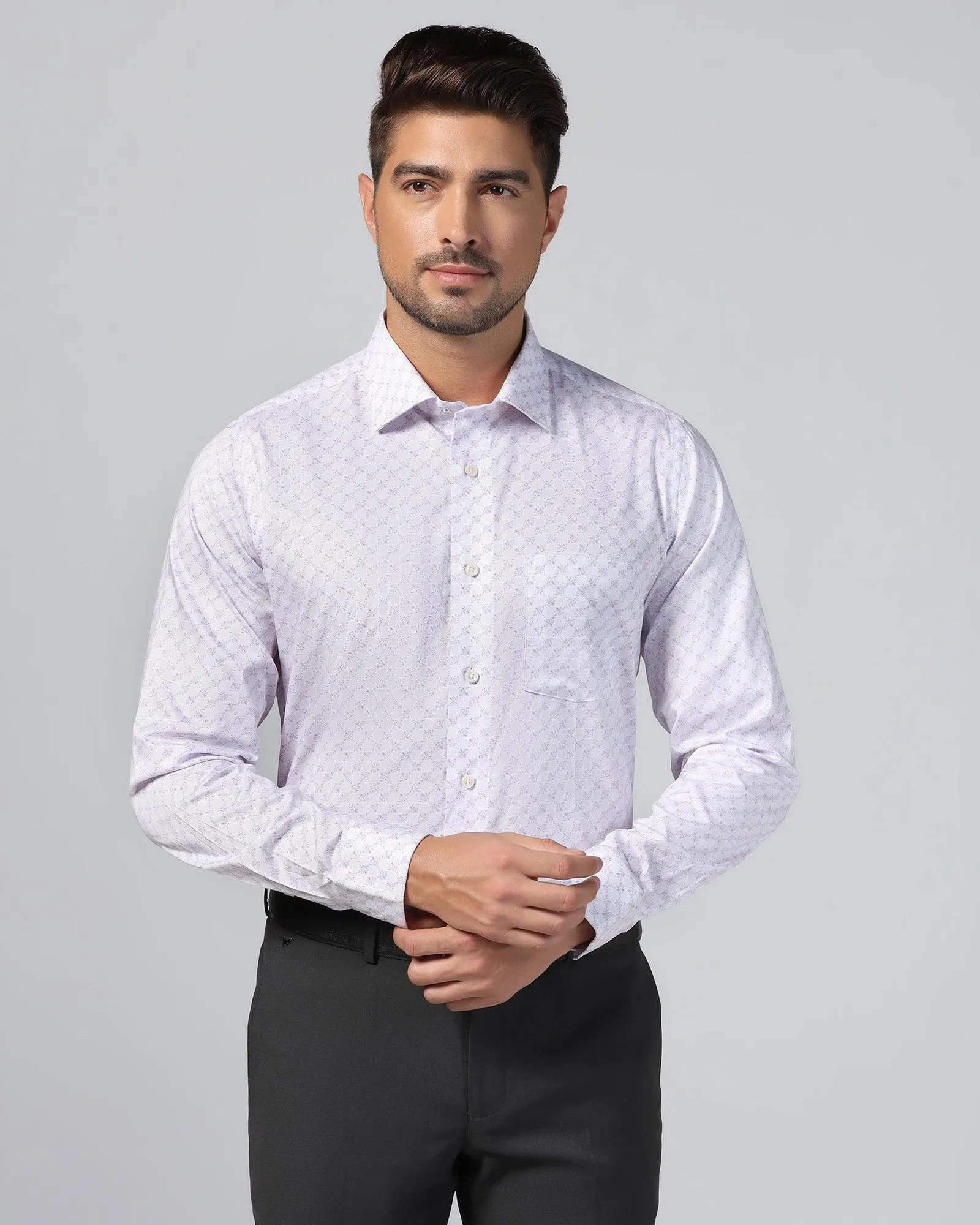 Formal Purple Printed Shirt - Iris