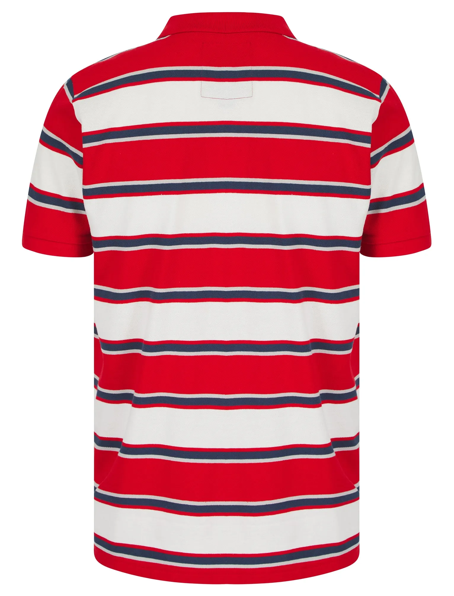 Francis Striped Cotton Pique Polo Shirt in Barados Cherry - Tokyo Laundry