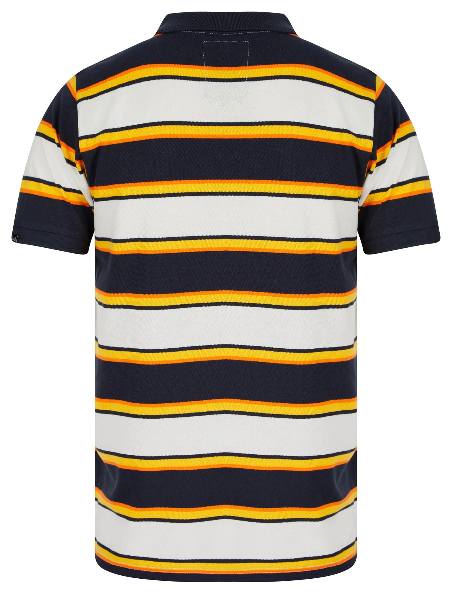 Francis Striped Cotton Pique Polo Shirt in Snow White - Tokyo Laundry