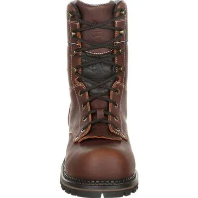 Georgia Boot Amp Lt Logger Men's Waterproof Work Boots Gb00236 In Brown