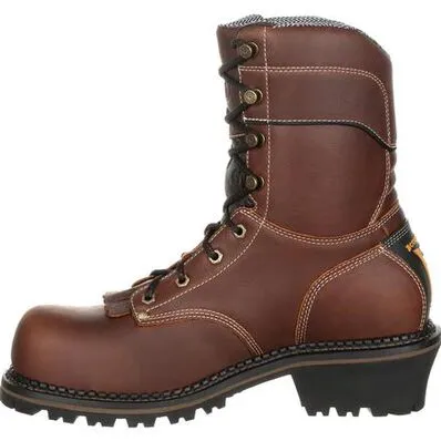 Georgia Boot Amp Lt Logger Men's Waterproof Work Boots Gb00236 In Brown