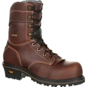 Georgia Boot Amp Lt Logger Men's Waterproof Work Boots Gb00236 In Brown