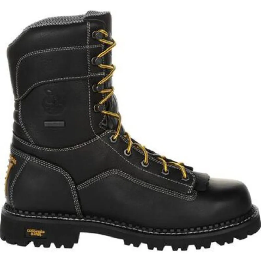 Georgia Boot Amp Lt Low Heel Logger Men's Composite Toe Waterproof Work Boots Gb00272 In Black