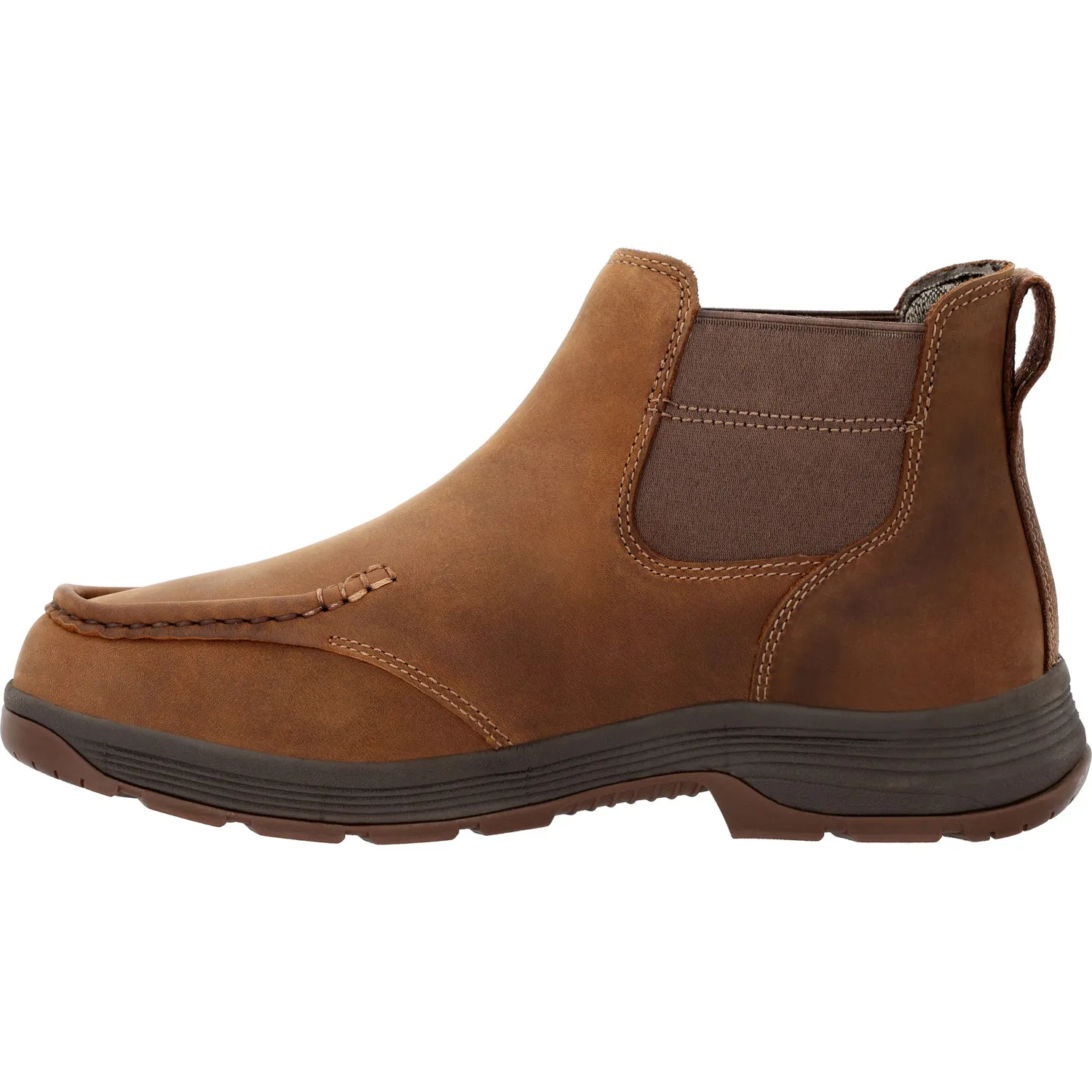 Georgia Mens Athens Superlyte WP Chelsea Brown Leather Work Boots