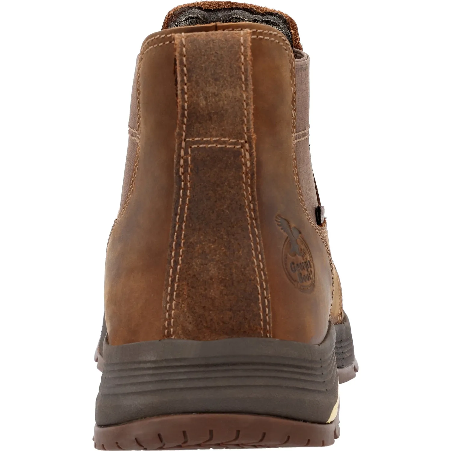 Georgia Mens Athens Superlyte WP Chelsea Brown Leather Work Boots