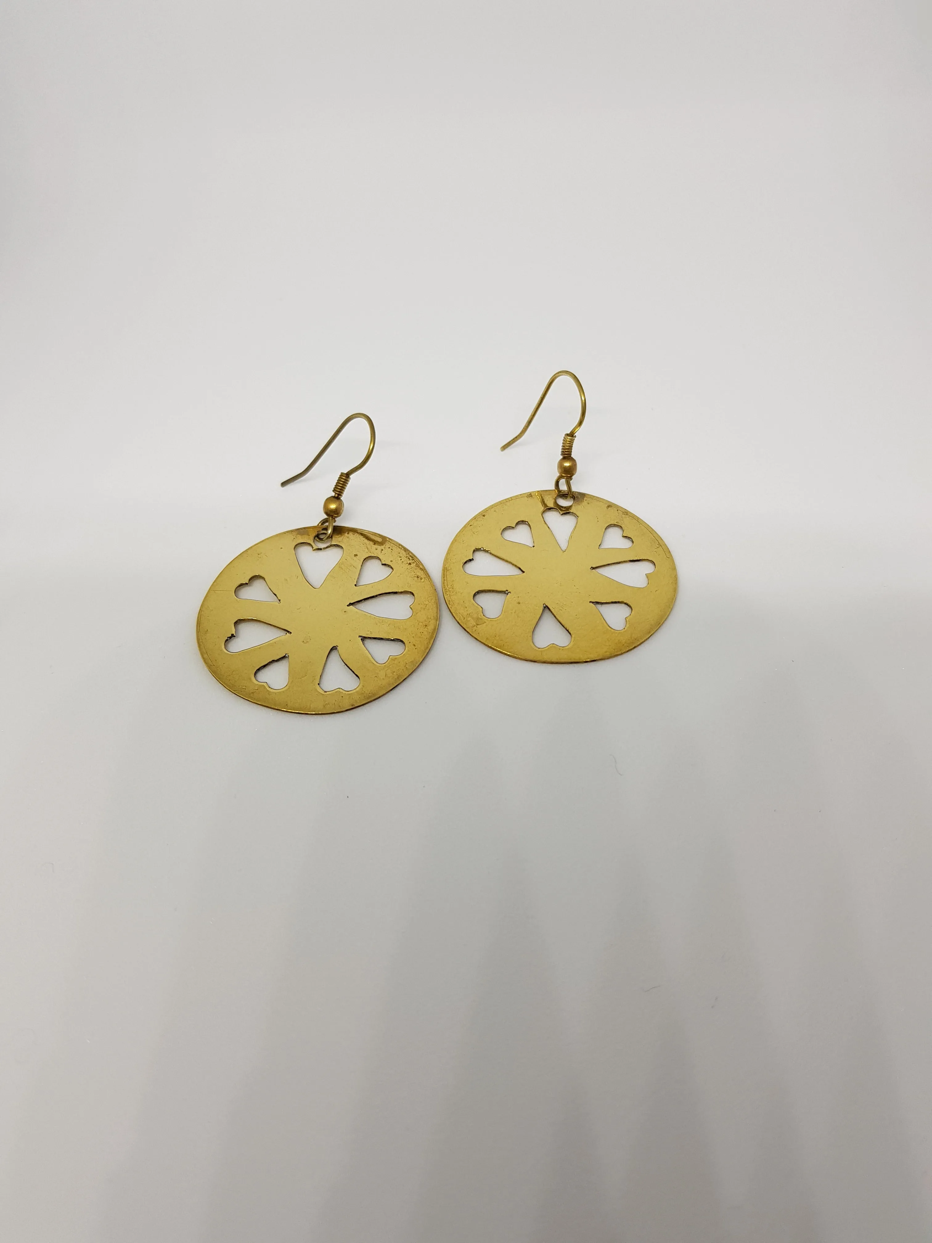 Gold Brass Handmade Earrings