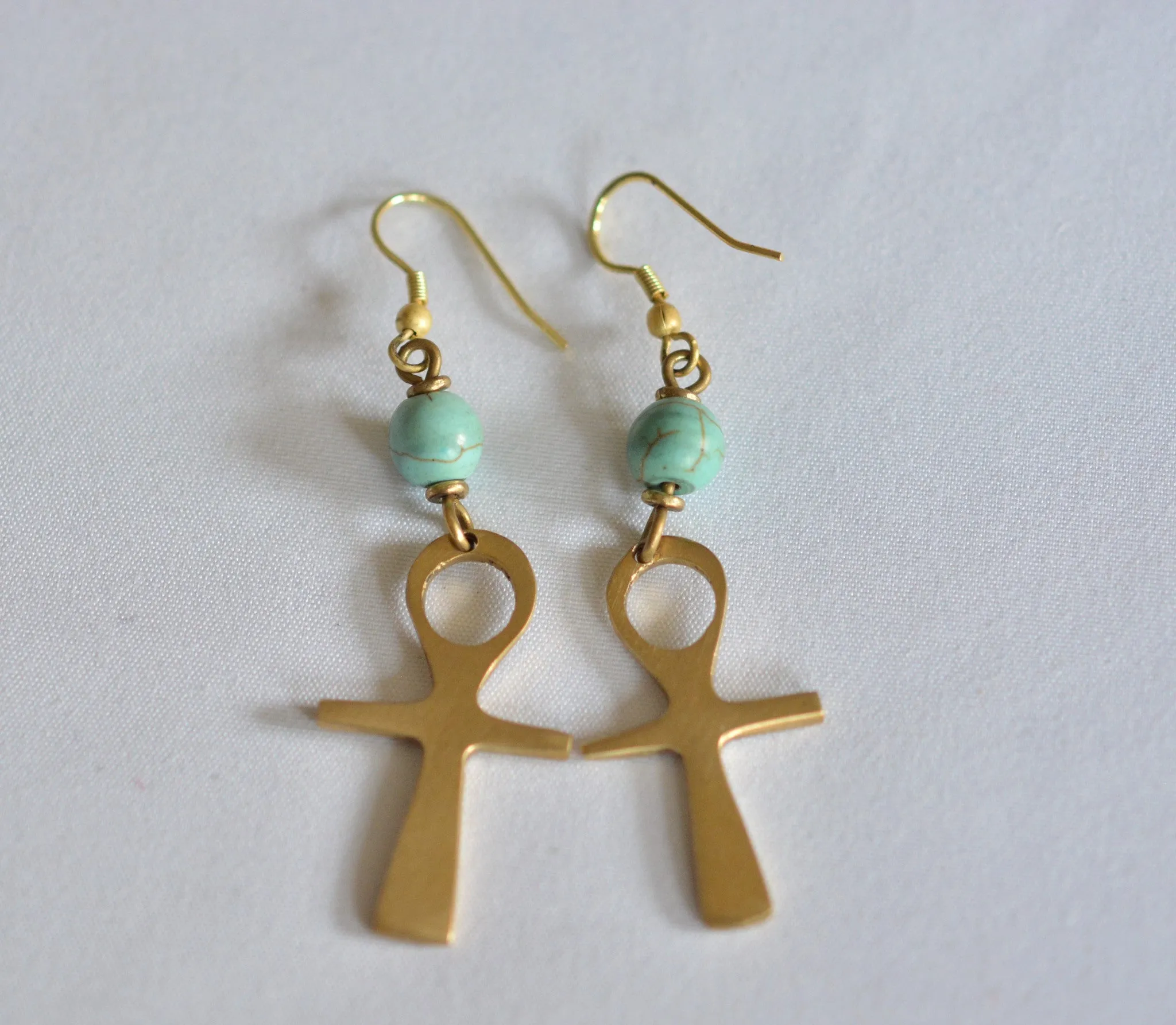 Gold Brass Handmade Earrings