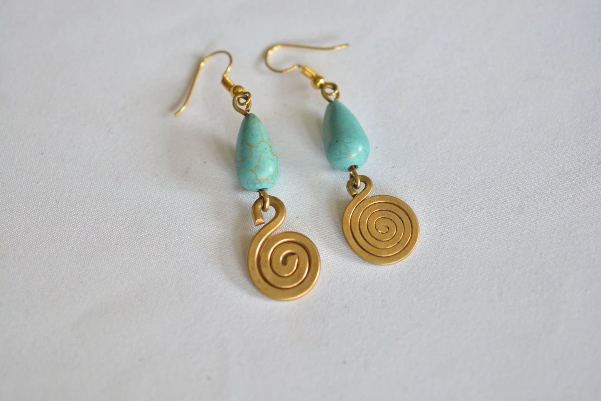 Gold Brass Handmade Earrings