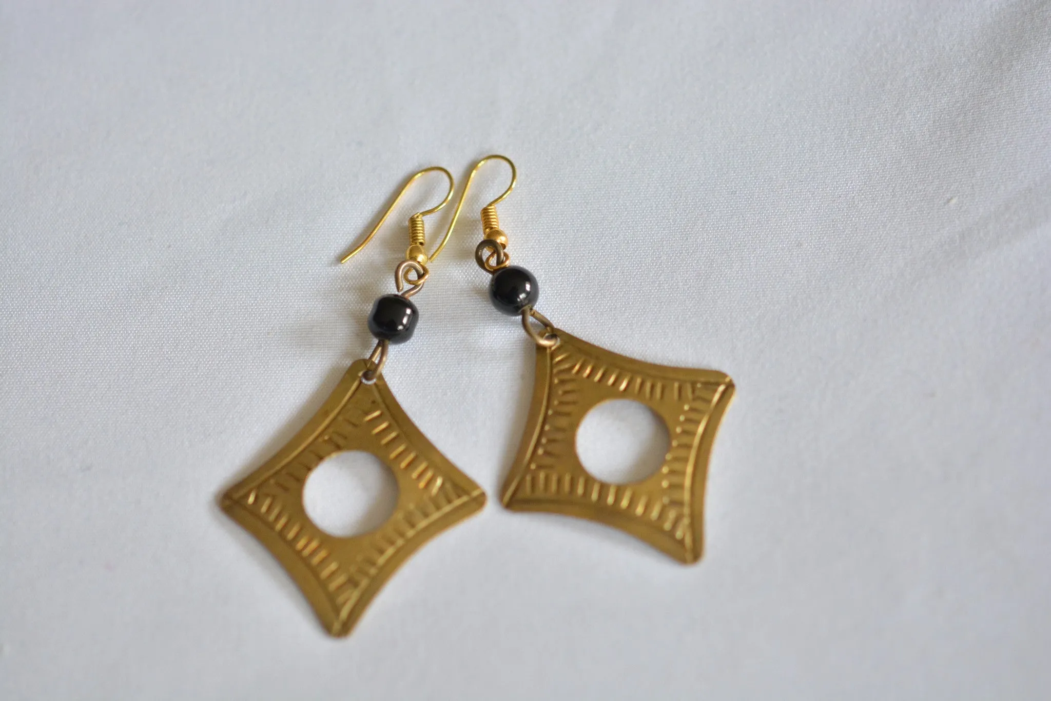 Gold Brass Handmade Earrings