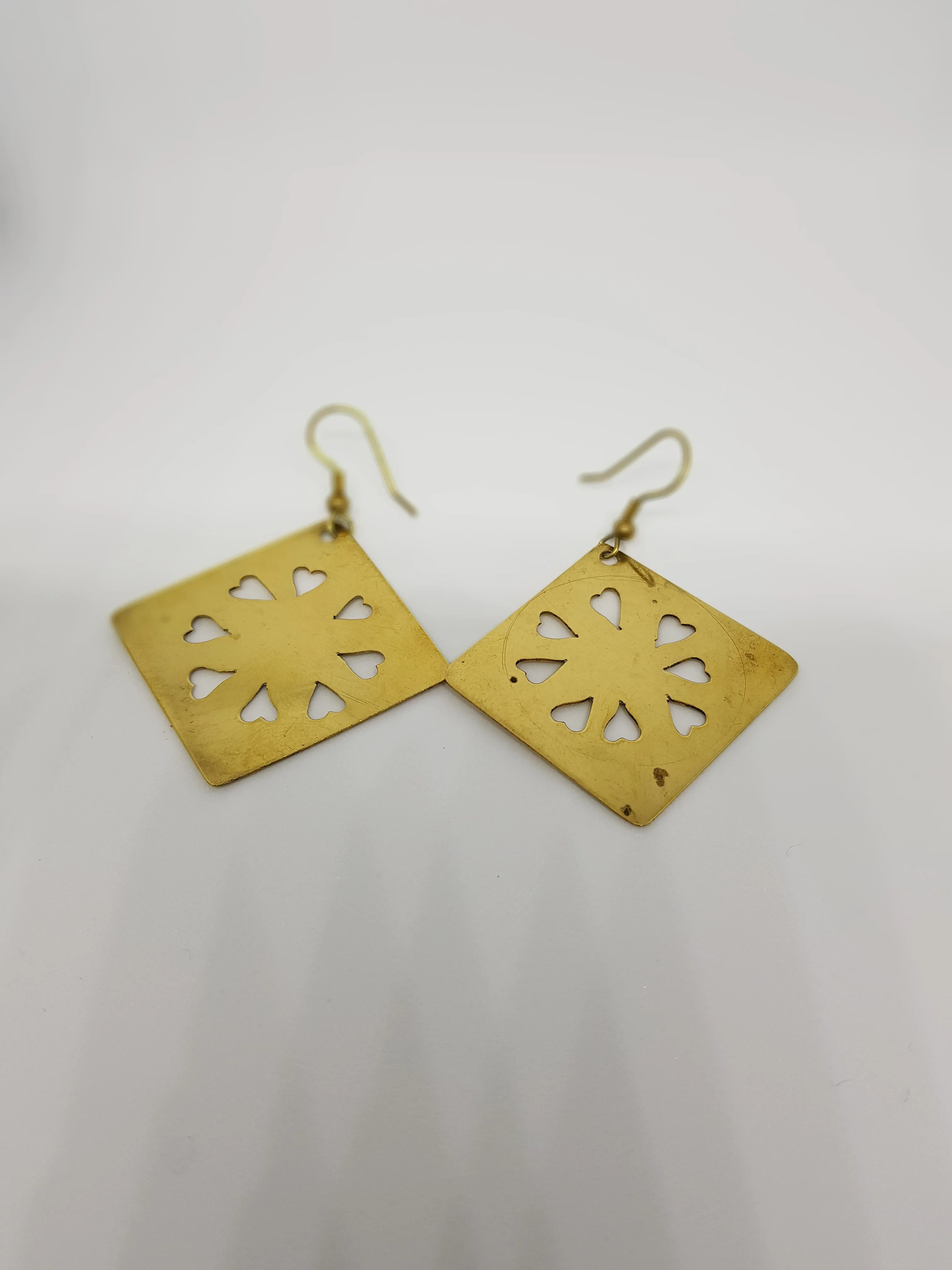 Gold Brass Handmade Earrings