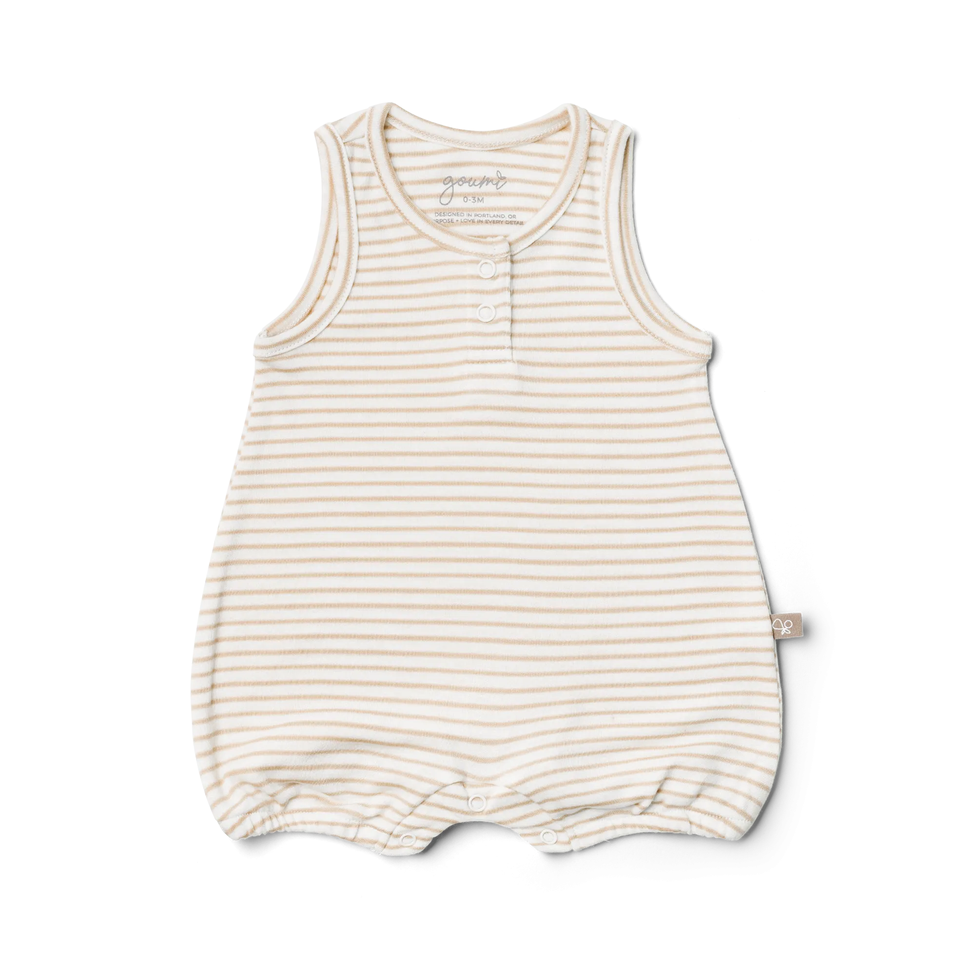 goumikids - Viscose Organic Cotton Romper - Dune Stripe 18-24 months