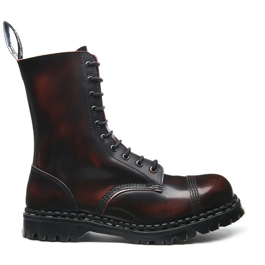 GRIPFAST Burgundy Rub-Off 10 Eye Steel Toe Capped Derby Boot