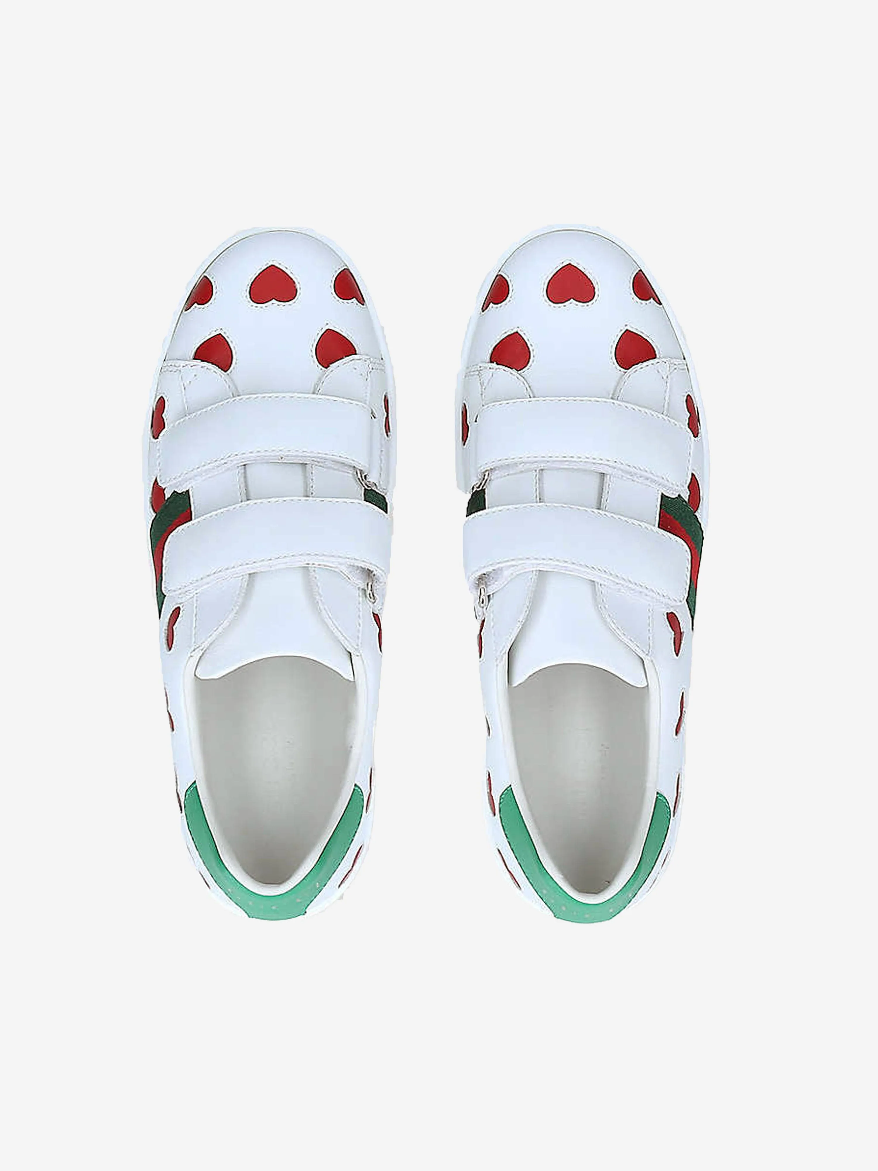 Gucci Girls Leather Heart Ace Trainers