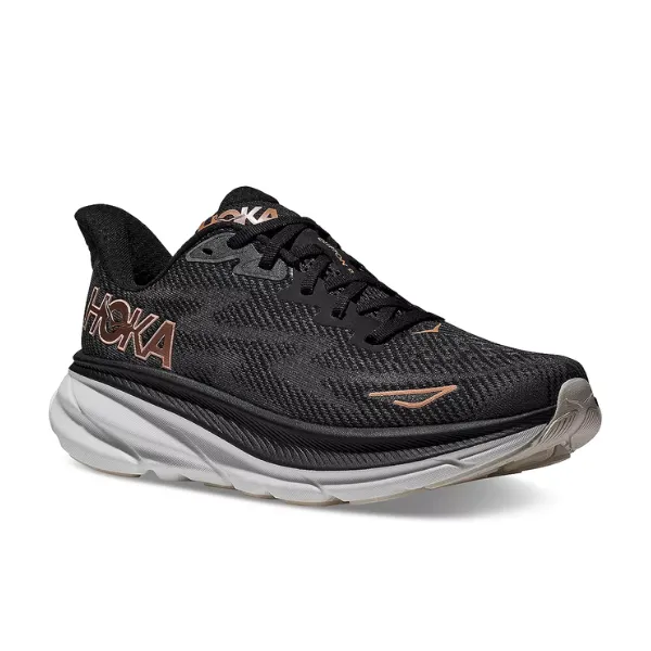 HOKA Women's Clifton 9 Medium Black/Gold